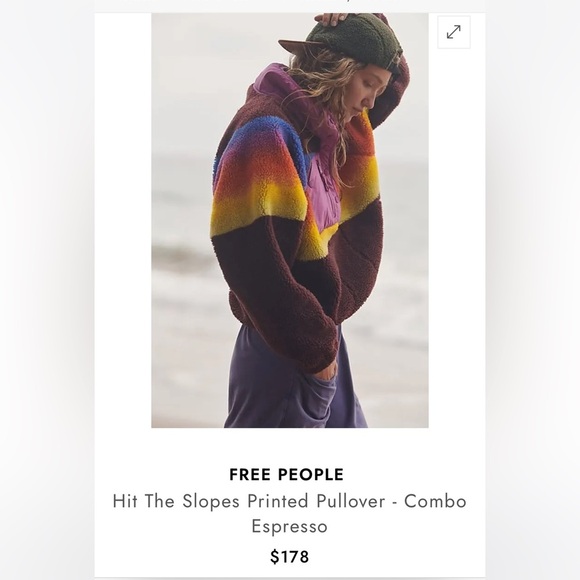 Free People Hit the Slopes Printed Pullover Size XSmall NWT. - Picture 4 of 16